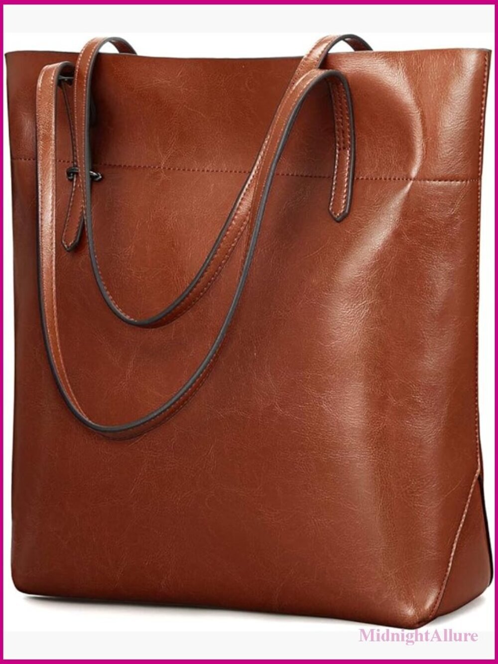 Genuine Leather Tote Shoulder Bag Adjustable Handles